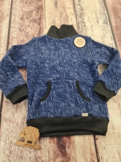 Mikina merino fleece se stojáčkem Lambio - Modré duny 