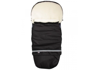 Černý merino fusak do kočárku