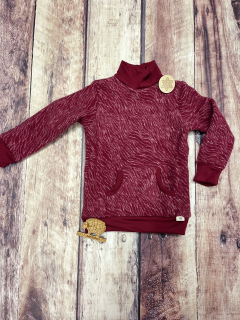 Mikina merino fleece se stojáčkem Lambio - Bordó duny