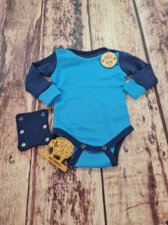 Rostoucí celoroční MERINO body Lambio, DR - Tyrkys/navy*