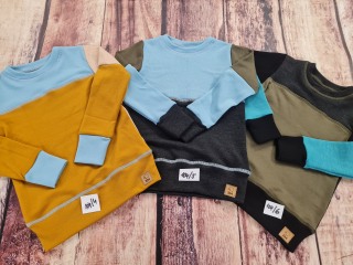 PATCHWORK ZIMNÍ merino tričko ZM Basic, DR - 104/110