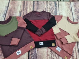 PATCHWORK ZIMNÍ merino tričko ZM Basic, DR - 110/116