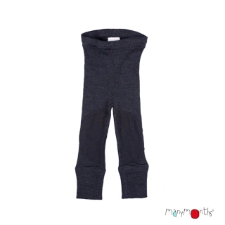 Merino longies ManyMonths se záplatami - Foggy black