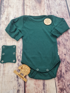 Rostoucí zimní MERINO body Lambio, DR - Lahvově zelené*