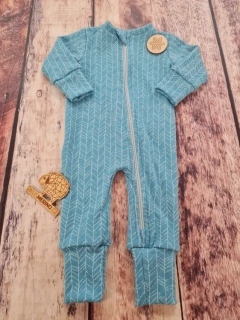 Rostoucí zimní MERINO overal Lambio, DR - Tyrkysové šipky