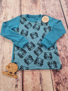 Zimní MERINO tričko Lambio, DR - Tygři/petrol*