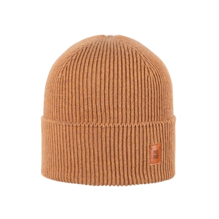 Merino žebrovaná čepice Pure Pure - Caramel