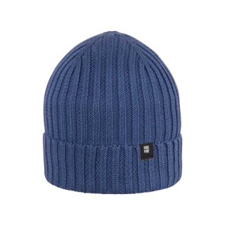 Bavlněná žebrovaná čepice Pure Pure - Dark Denim