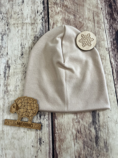 Merino čepice zimní ZM Basic - Písková