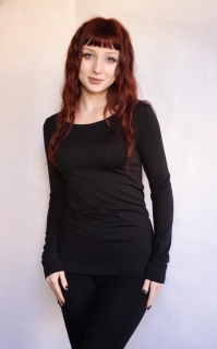 Dámské celoroční MERINO/LYCRA tričko ZM Basic, DR - Černé