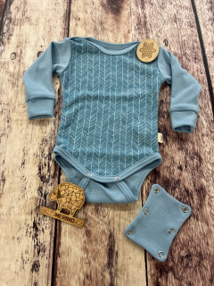 Rostoucí zimní MERINO body Lambio, DR - Tyrkys šipky/sv. tyrkys*