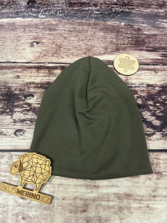 Merino čepice zimní ZM Basic - Khaki