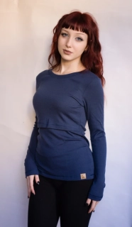 Dámské zimní MERINO kojící tričko ZM Basic, DR - Marine