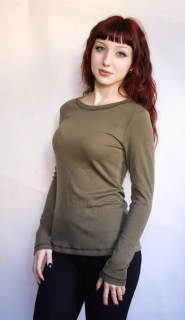 Dámské zimní MERINO tričko ZM Basic, DR - Khaki