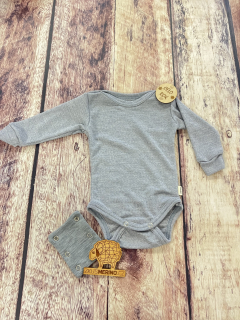 Rostoucí celoroční MERINO body Lambio, DR - Šedý melír