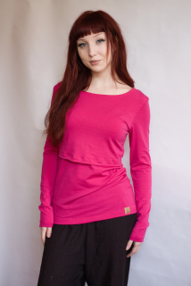 Dámské zimní MERINO/LYCRA kojící tričko ZM Basic, DR - Cyklám