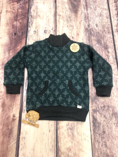 Mikina merino fleece se stojáčkem Lambio - Zelená polárka