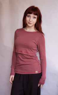 Dámské zimní MERINO kojící tričko ZM Basic, DR - Deco rose