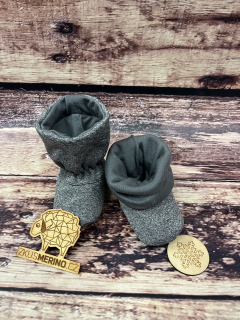 Softshell-merino capáčky Malinky - šedý melír/celošedá