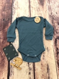 Rostoucí celoroční MERINO body Lambio, DR - Modrozelené žebro*