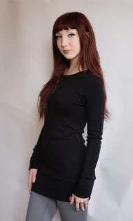 Merino tunika/šaty ZM Basic s nápletem, DR - Černá