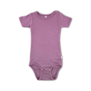 Merino/hedvábí body Iobio, kr. rukáv - Mauve