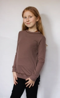 Celoroční junior MERINO tričko ZM Basic se spodním lemem, DR - Zinek žebro