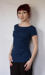 Dámské celoroční MERINO/LYCRA tričko ZM Basic, KR - Tmavě modré