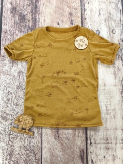 Celoroční MERINO/HEDVÁBÍ tričko Lambio, KR - Čmeláci na zlaté*