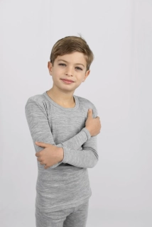Merino/hedvábí JUNIOR tričko Engel, DR - Šedé