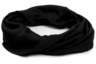 Merino/hedvábí nákrčník Engel pro dospělé - Černý