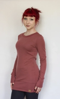 Merino tunika/šaty ZM Basic s nápletem, DR - Deco rose