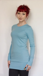 Merino tunika/šaty ZM Basic s nápletem, DR - Mentolová