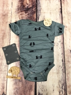 Rostoucí celoroční MERINO/HEDVÁBÍ body Lambio, KR - Kočky Arctic Night