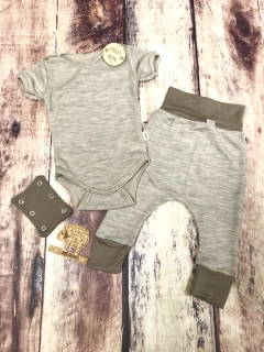 Rostoucí celoroční MERINO/HEDVÁBÍ komplet Lambio, KR - Pískový melír*