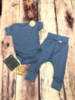 Rostoucí letní MERINO komplet Lambio, KR - Holubí modř*