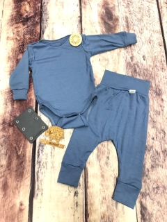 Rostoucí letní MERINO komplet Lambio, DR - Holubí modř*