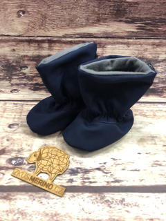 Softshell-merino capáčky Malinky - tmavě modrá/šedá