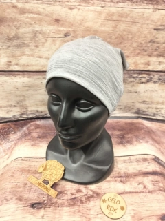 Dětská merino/lycra čepice ZM Basic - Šedý melír