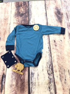 Rostoucí letní MERINO body Lambio, DR - Petrol/navy lem*