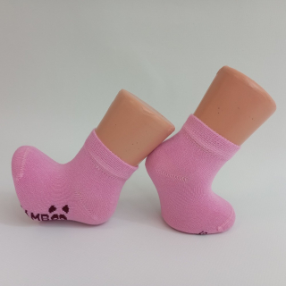 DÁREK - kojenecké bambusové ponožky Bambik KOTNÍKOVÉ - 13-15cm, světle růžové