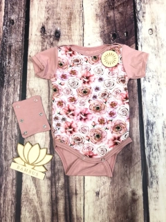 Rostoucí bambusové body Lambio, KR - Růžičky/dusty rose