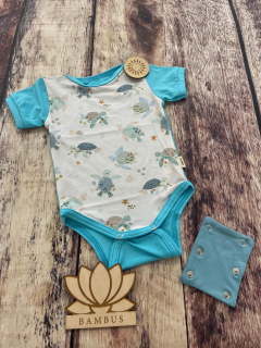 Rostoucí bambusové body Lambio, KR - Želvičky/tyrkys