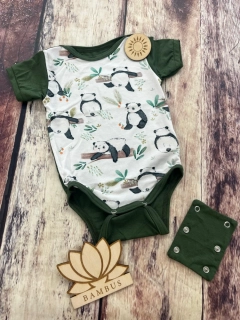 Rostoucí bambusové body Lambio, KR - Pandy/zelená