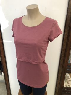 Dámské bambusové kojicí tričko ZM Basic, KR - Deco rose*