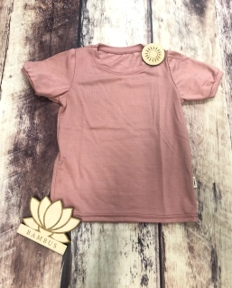 Dětské BAMBUSOVÉ tričko Lambio, KR - Dusty rose