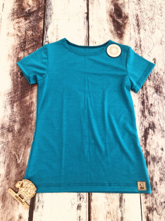 Letní junior MERINO tričko ZM Basic, KR - Petrol
